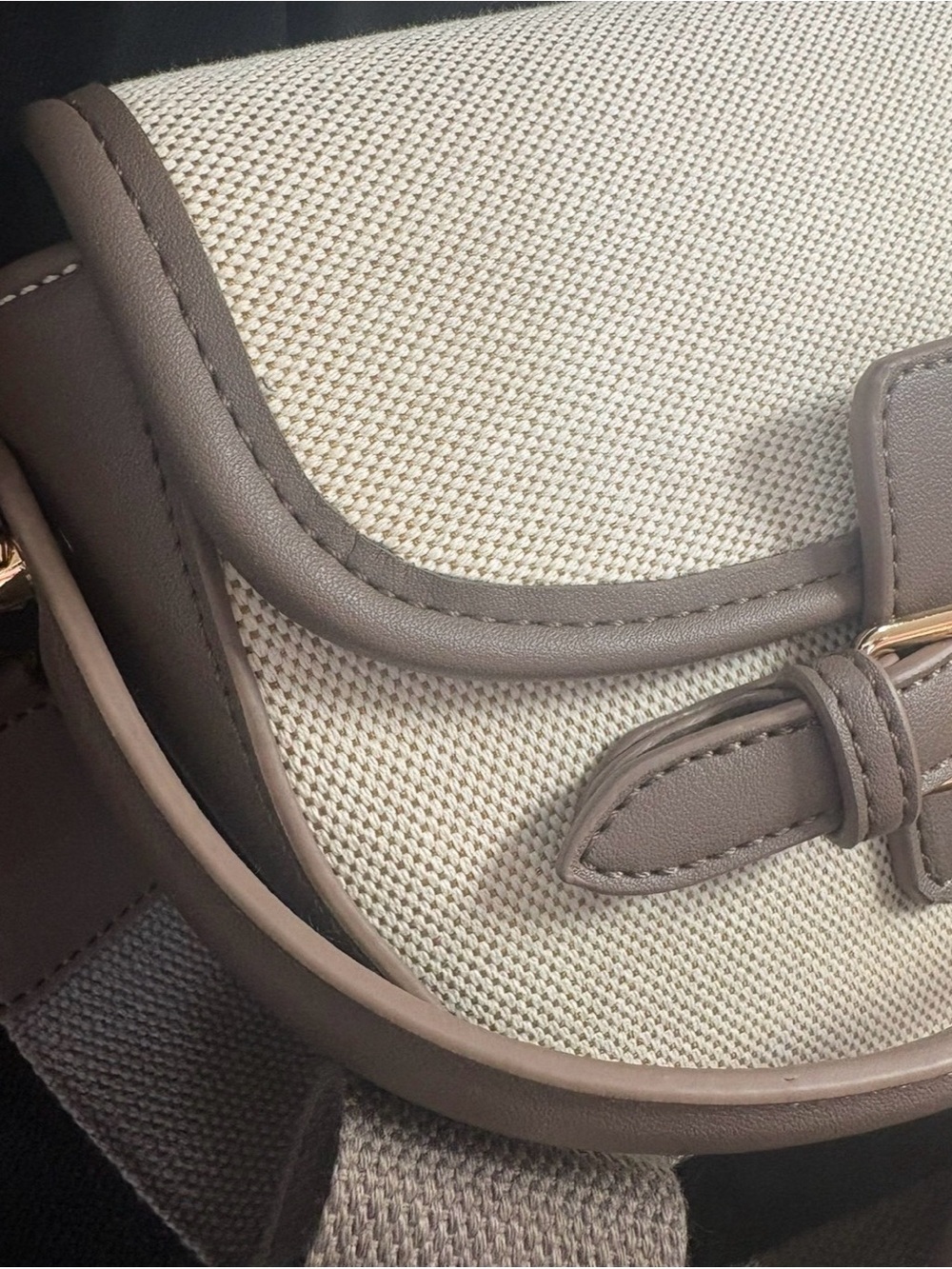NWOT! GUCCIinspired Canvas Saddle Crossbody Bag - Picture 5 of 10